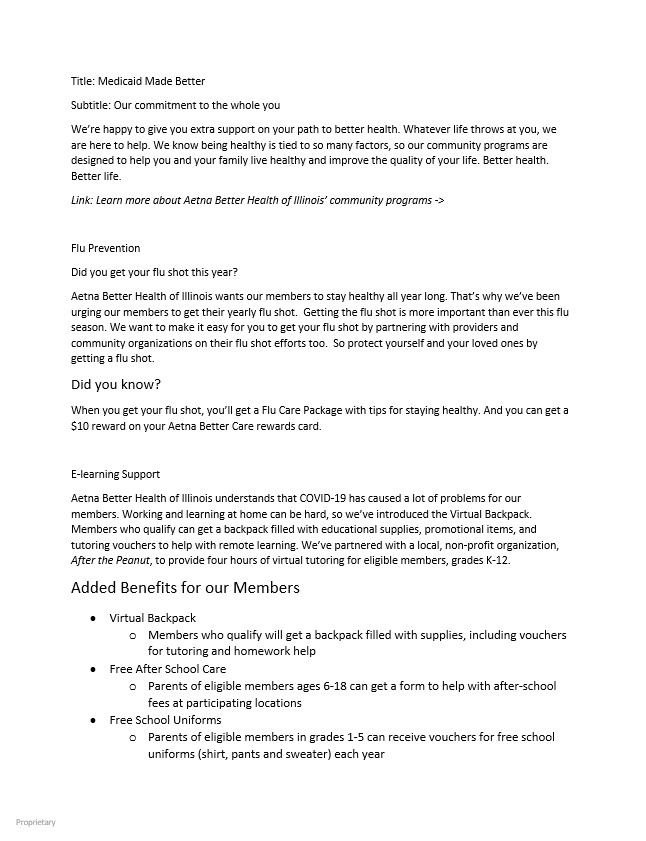 Website copy