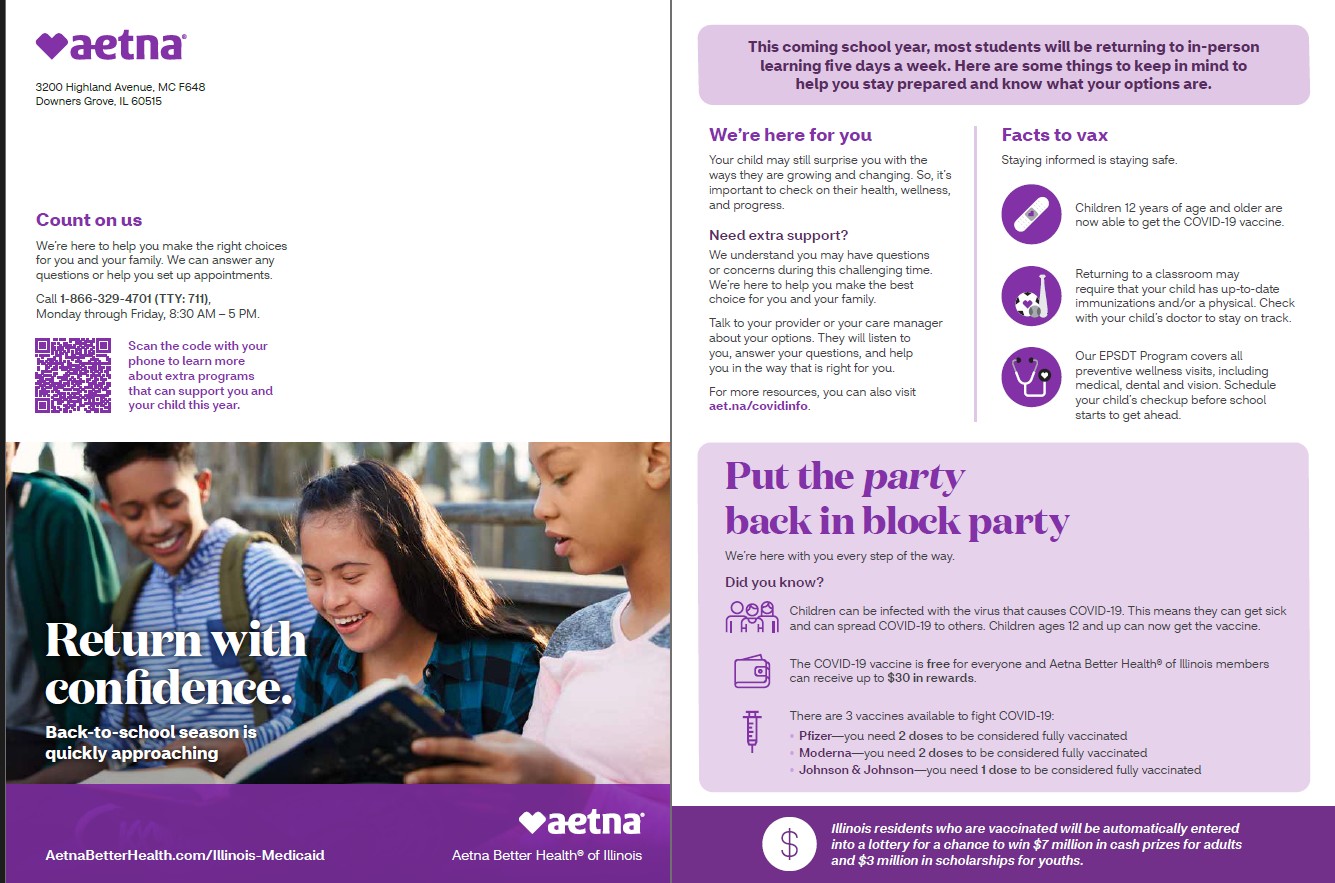 Vaccine mailer · back to school