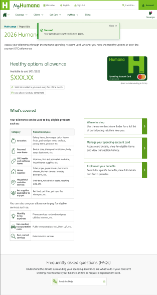 Humana HSAC landing page