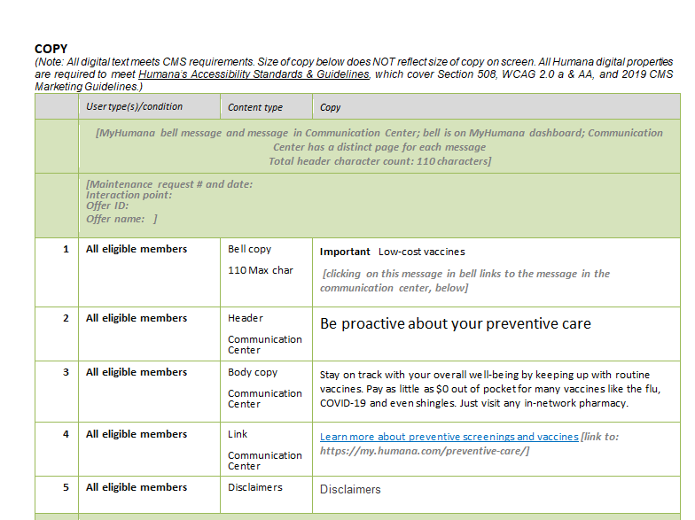 Low-cost vaccine messaging