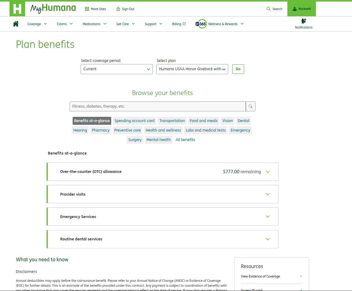 Humana plan benefits